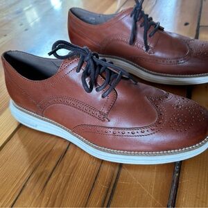 Cole Haan Men's Brown Wingtip Oxford with White Sole